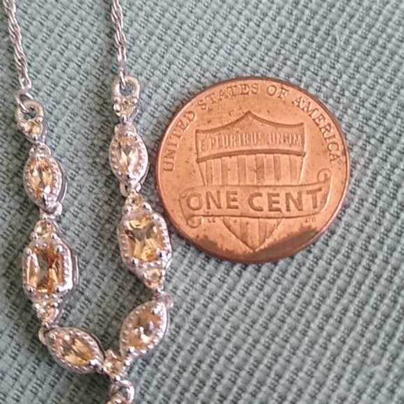 GOLDEN IMPERIAL TOPAZ, ZIRCON PRINCESS NECKLACE💘 - Picture 4 of 9